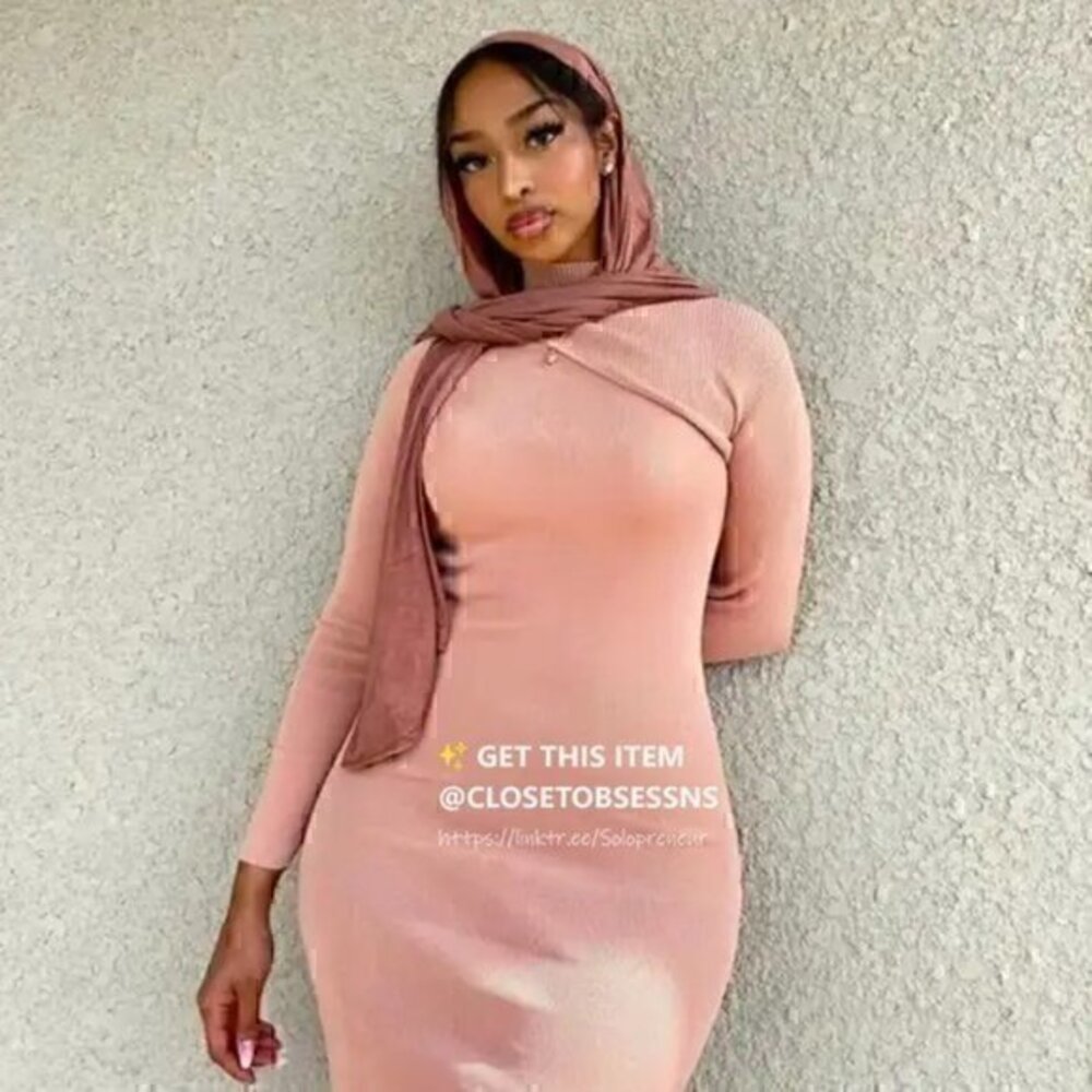ZARA High Collar Midi Dress